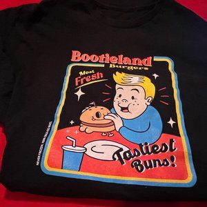 BOOTIELAND BURGERS T-SHIRT, MOST FRESH TASTIEST BUNS!  Large- Extra Large